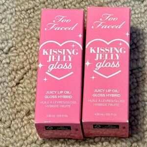 2 New Too Faced Kissing Jelly Gloss Juicy Lip Oil/Gloss Sour Watermelon